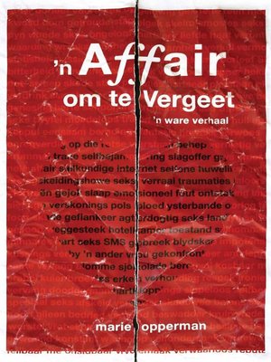 cover image of n Affair om te vergeet